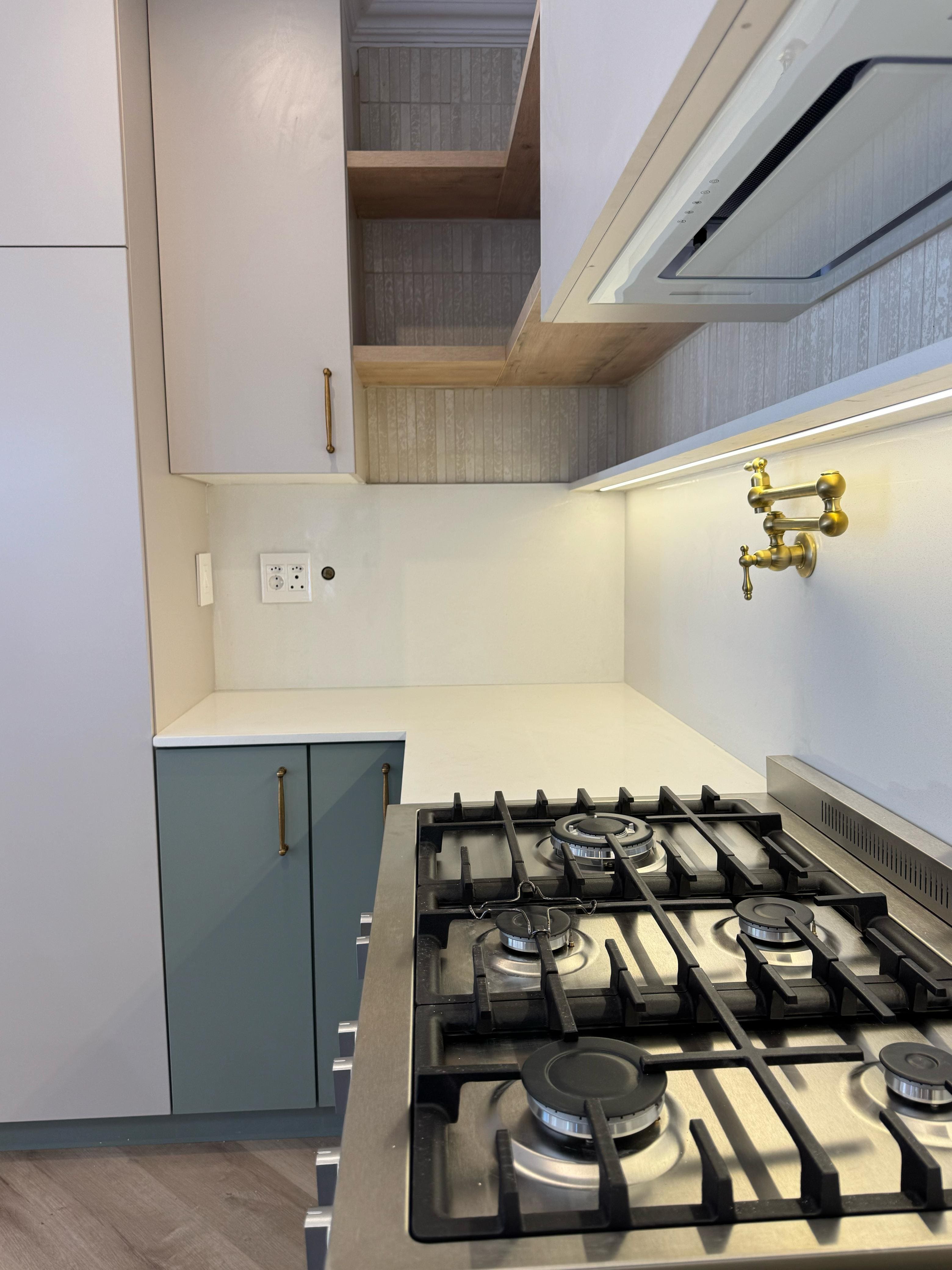 OLIVE GREEN KITCHEN completed renovations project view 1