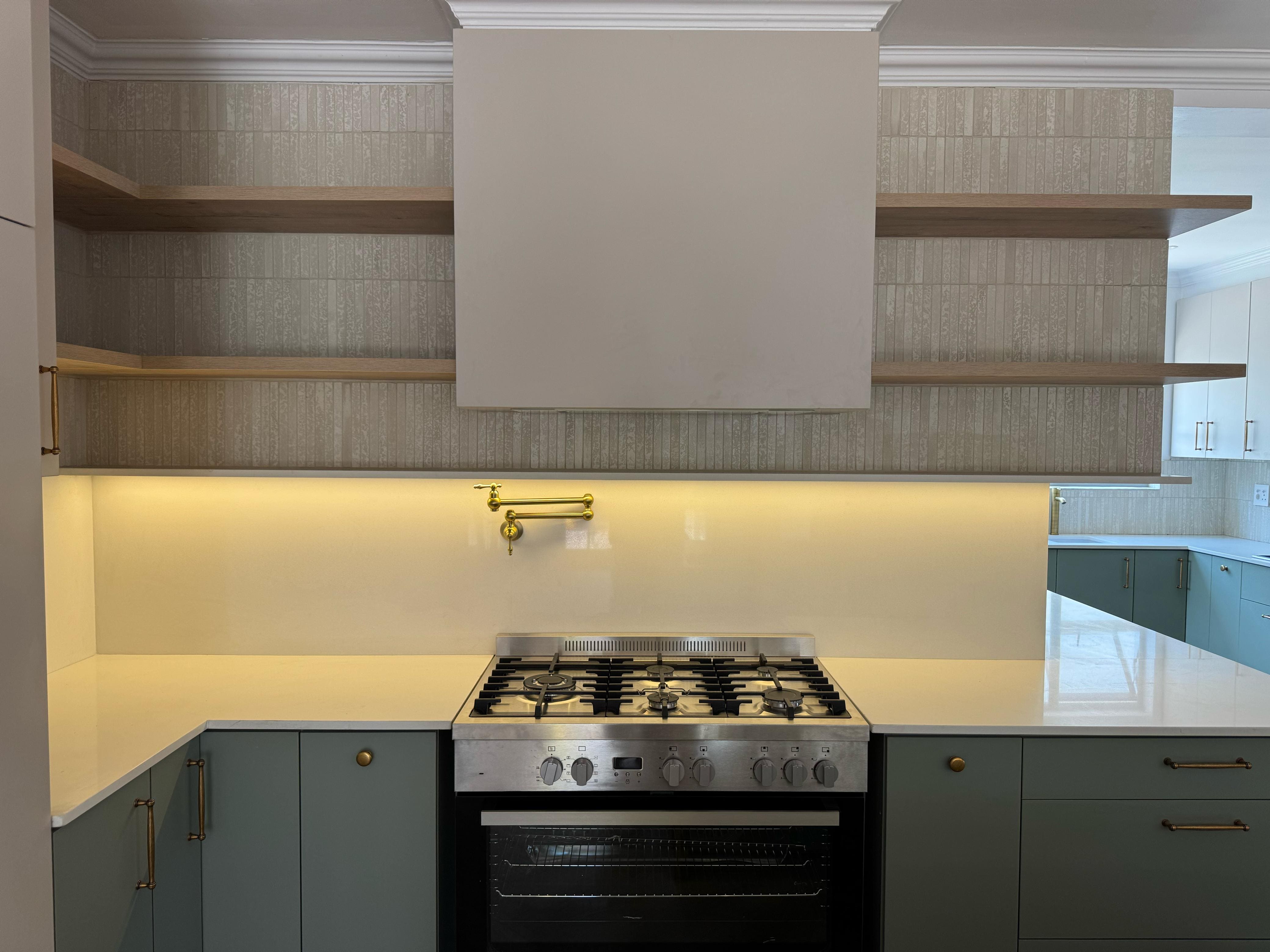 OLIVE GREEN KITCHEN completed renovations project view 4