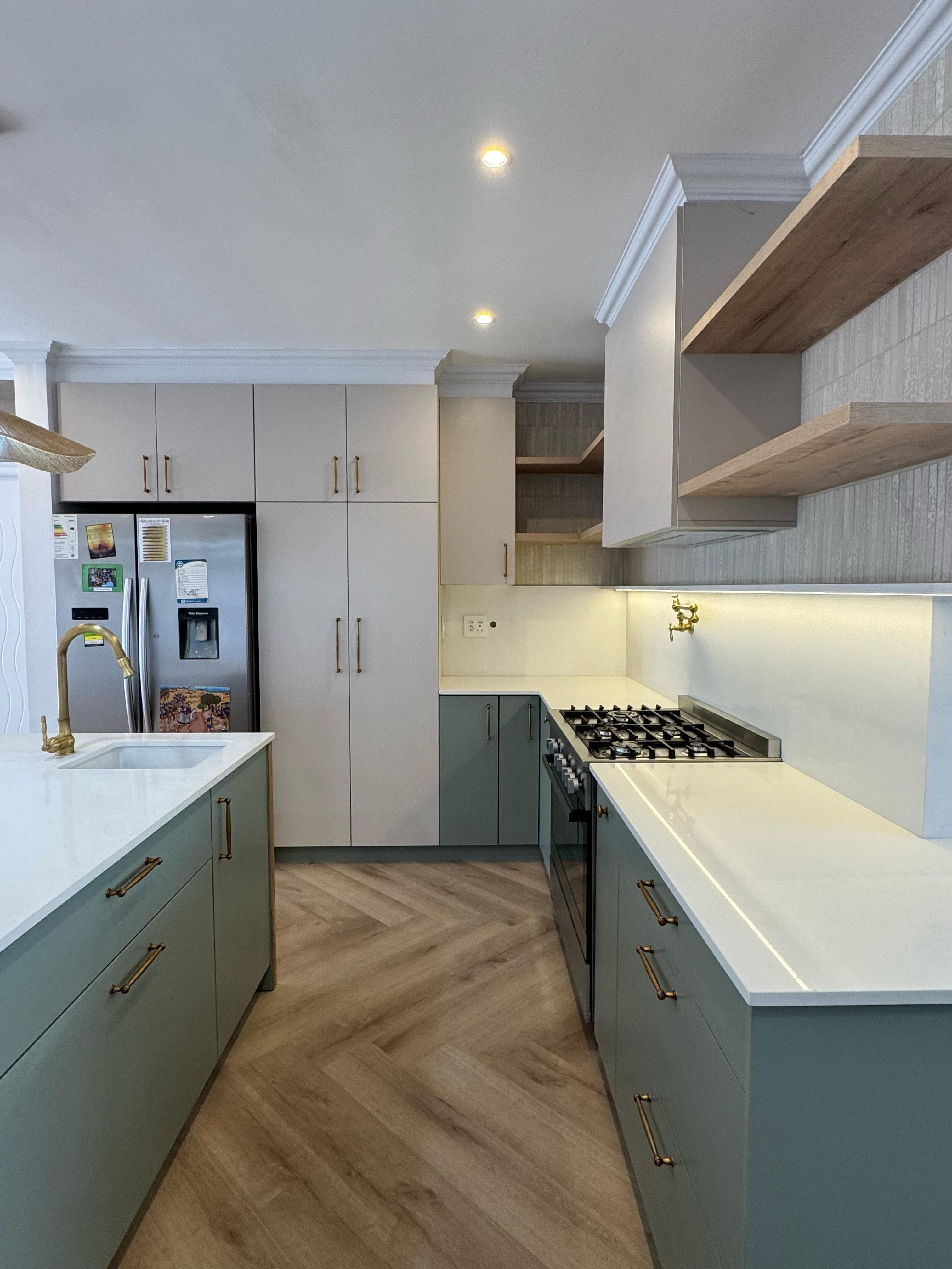 OLIVE GREEN KITCHEN completed renovations project view 11